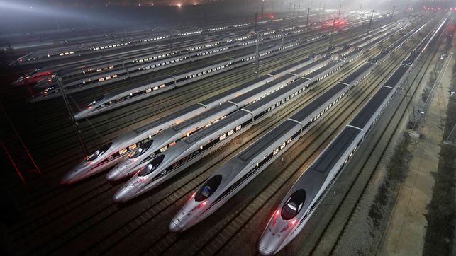 CRH380 Harmony-Züge in Wuhan.